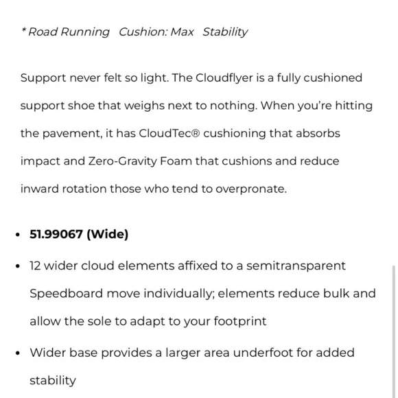 On Running Men's Cloudflyer Size 14 Black White Wide - 51.99067 - Picture 3 of 11